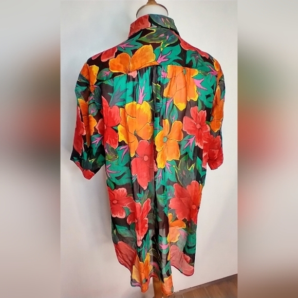 VINTAGE PASTA SHEER FLORAL BLOUSE - Picture 3 of 5